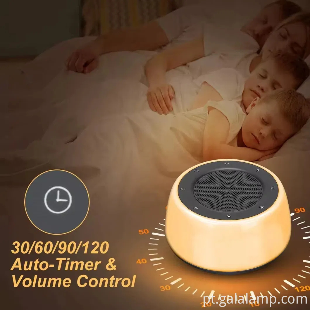 Monitor de sono de ruído, música embutida, luz noturna cronometrada, máquina de ruído